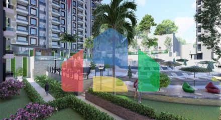 Квартира 2 + 1 в споруджуваному комплексі в районі Окурджалар