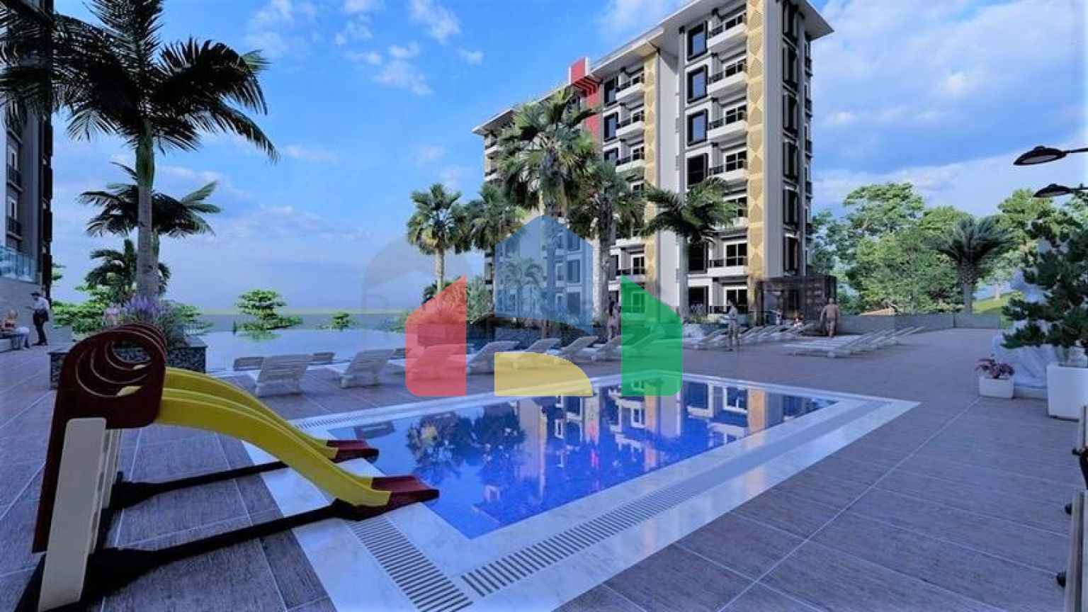 Квартира 2 + 1 в споруджуваному комплексі в районі Окурджалар