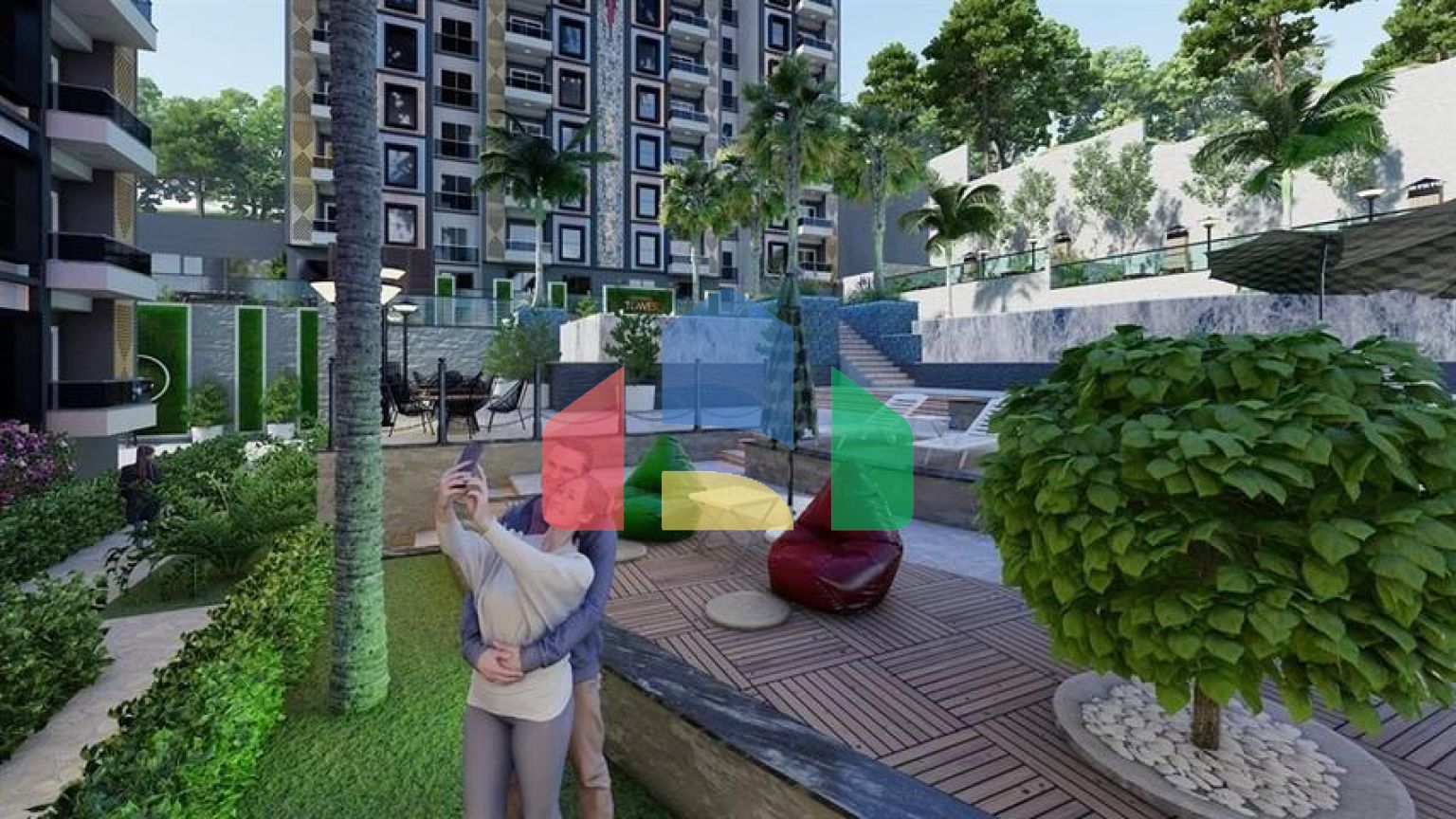 Квартира 2 + 1 в споруджуваному комплексі в районі Окурджалар