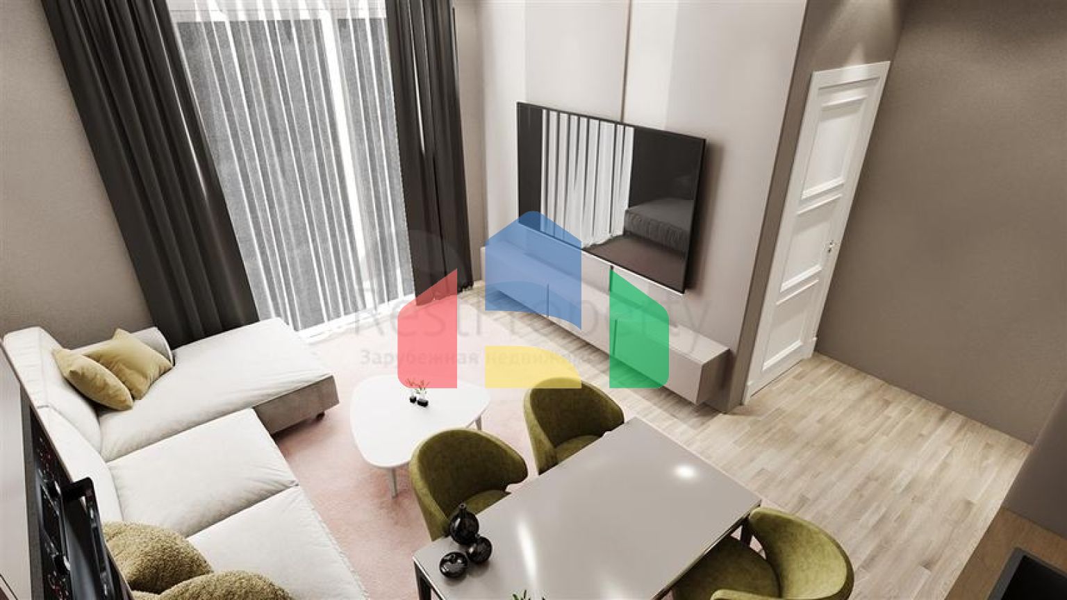 Квартира 2 + 1 в споруджуваному комплексі в районі Окурджалар