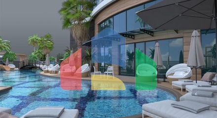 Apartments in a new residential complex 50 m from the beach in Kargicak district