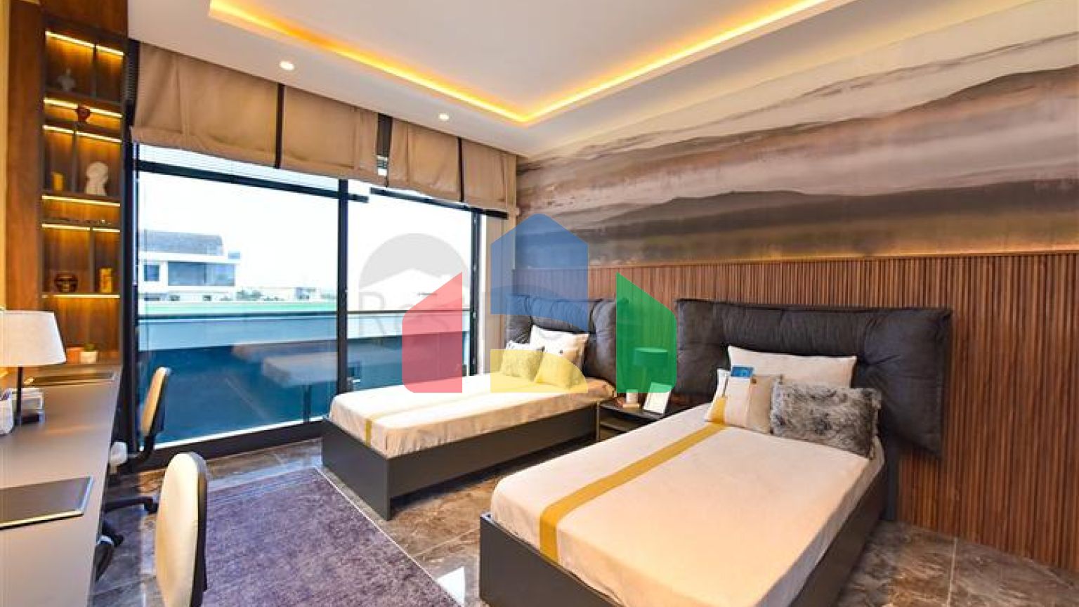 Вилла 4+1 с современным дизайном в живописном районе Каргыджак