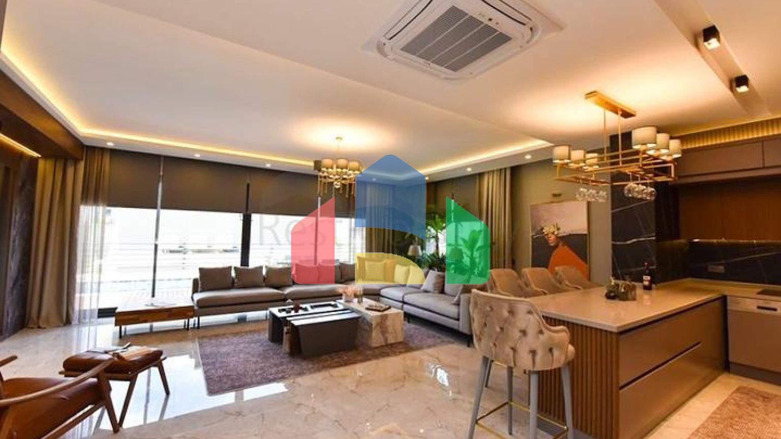 Вилла 4+1 с современным дизайном в живописном районе Каргыджак