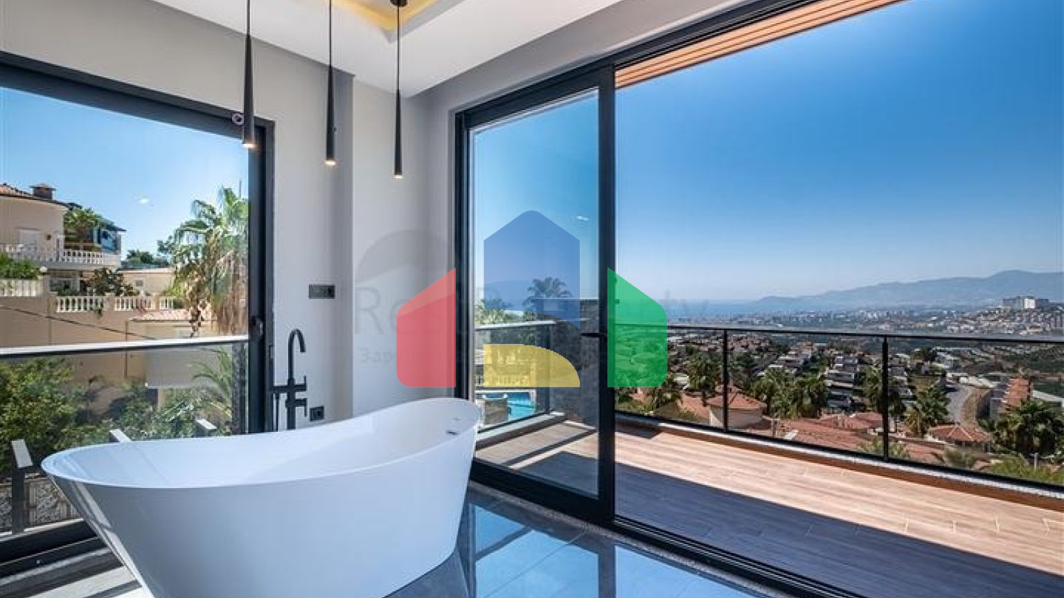 Роскошная вилла с захватывающим видом на море в Каргыджаке