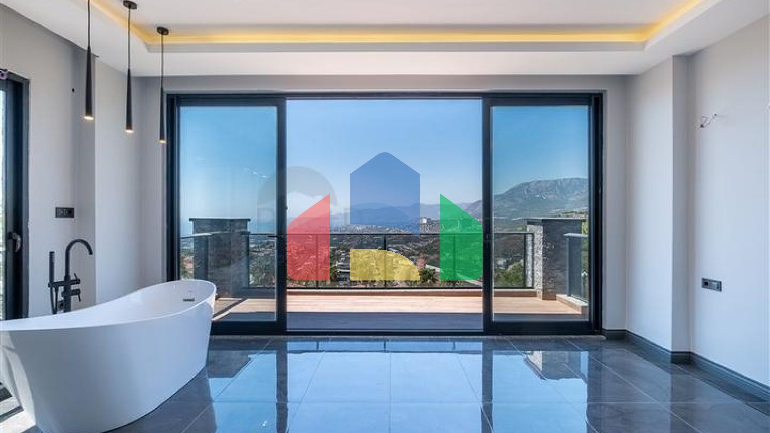 Роскошная вилла с захватывающим видом на море в Каргыджаке