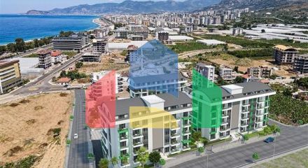 Low-rise complex 350 m from the sea in Kargicak