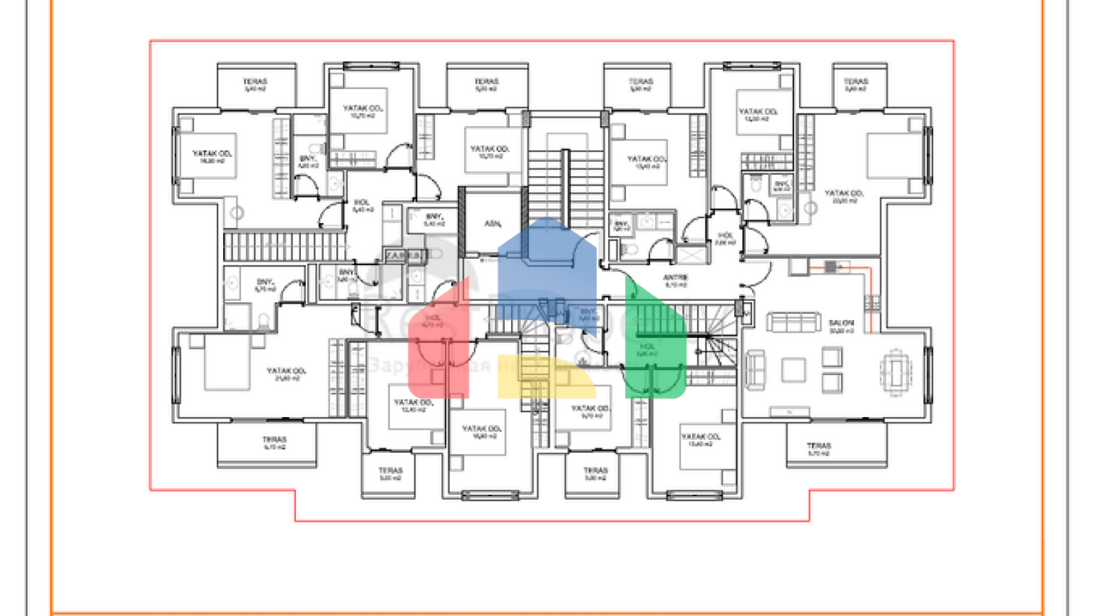 Современный жилой комплекс всего в 200 метрах от песчаного пляжа