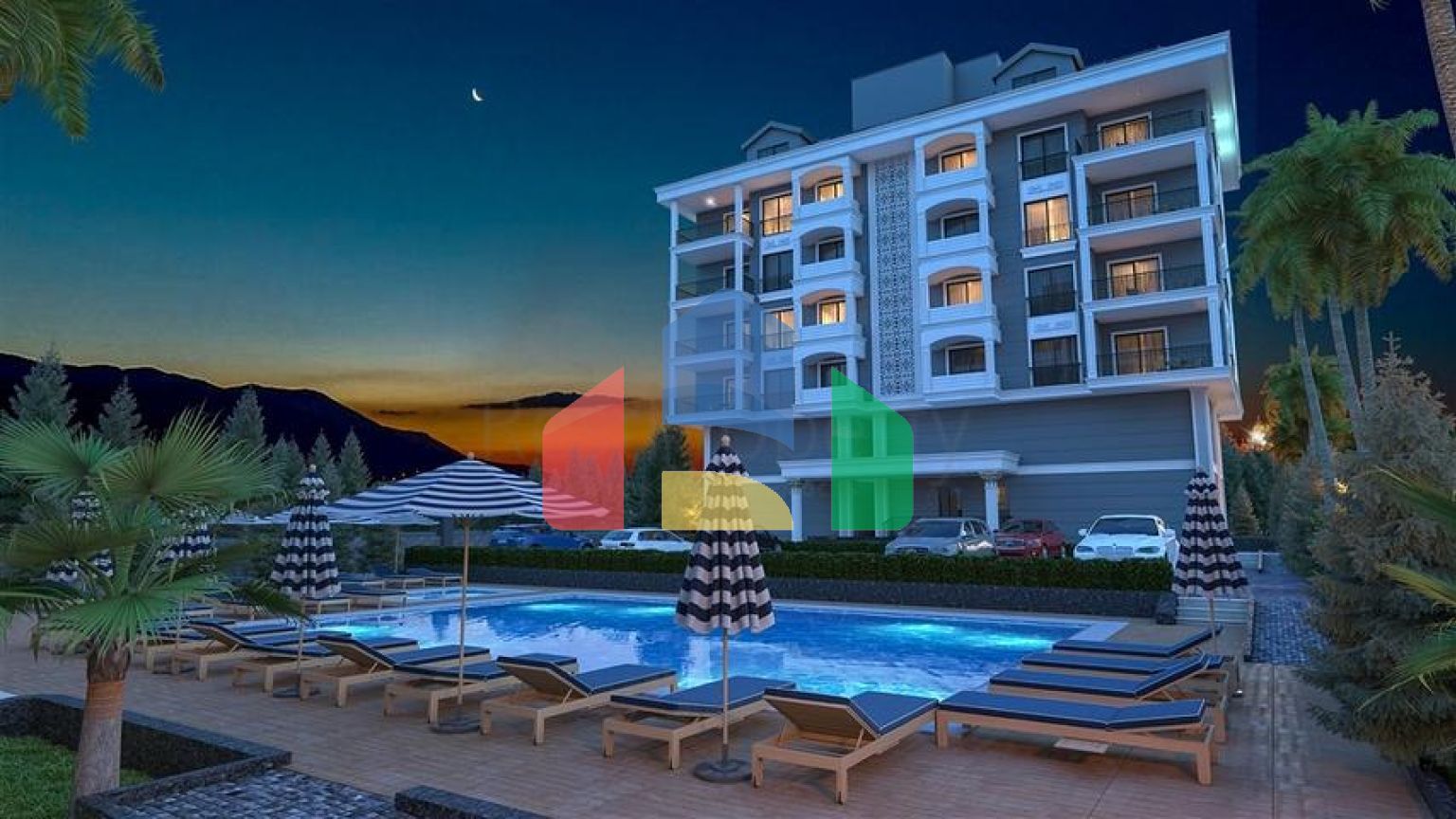 Современный жилой комплекс всего в 200 метрах от песчаного пляжа