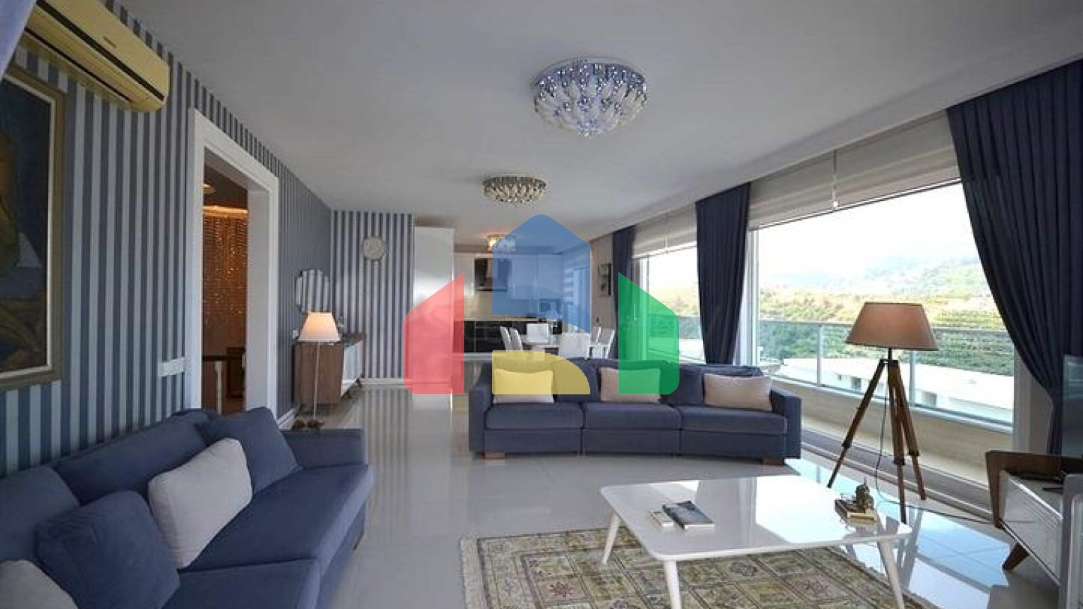 Мебльована вілла плануванням 3 + 1 в районі Каргиджак