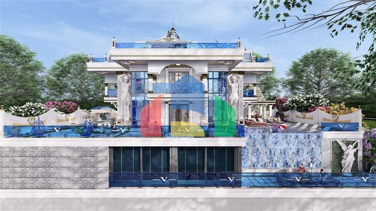 Роскошная вилла 5+1 в районе Каргыджак