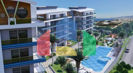 Installment plans - sea view -Luxury complex - In Kargicak / Alanya