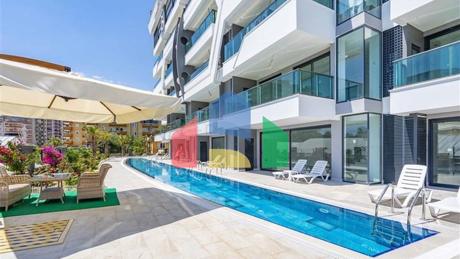 Мебльована квартира 1 + 1 в новому комплексі в районі Каргыджак