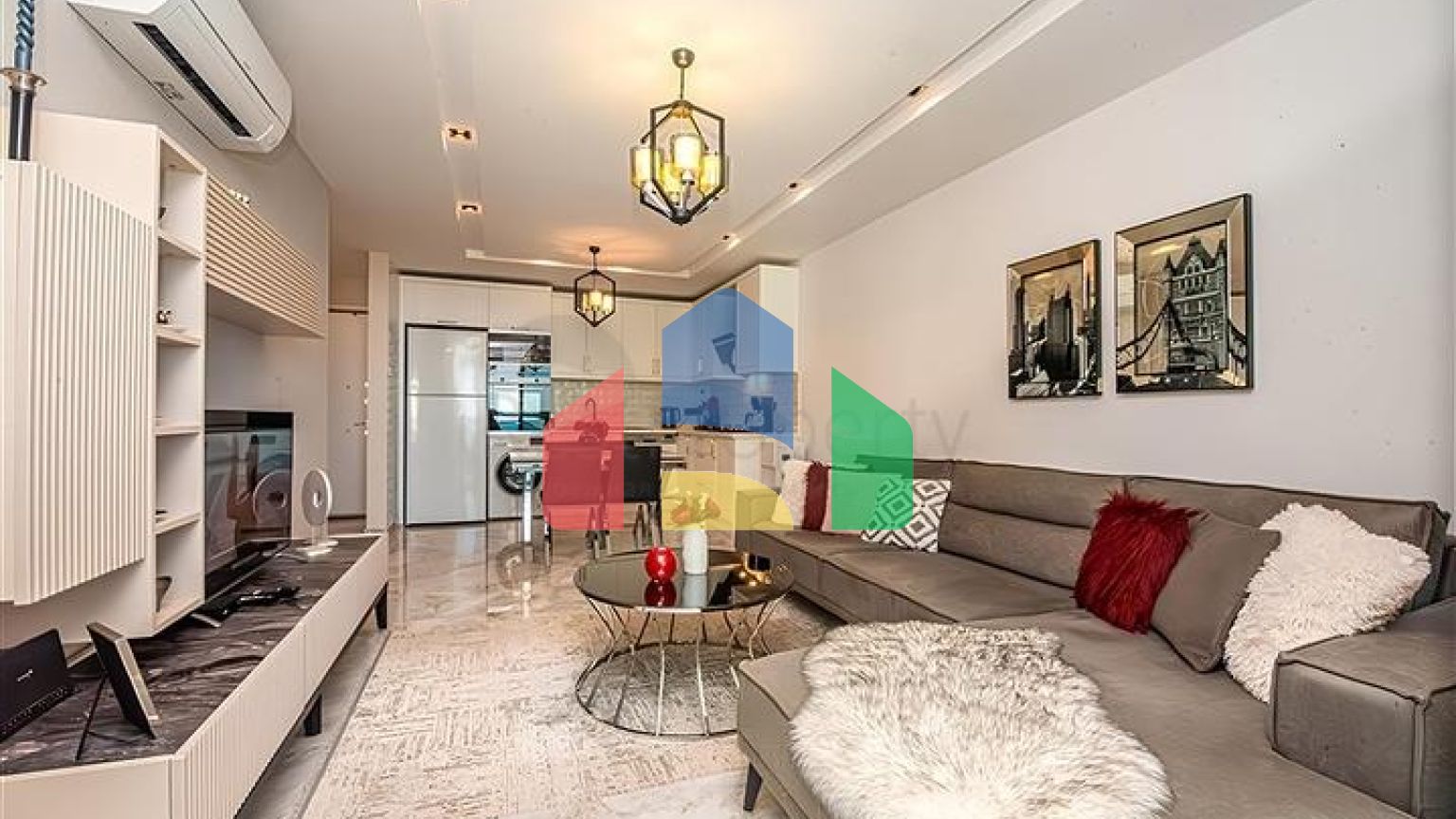 Квартира 1+1 с видом на море в районе Каргыджак