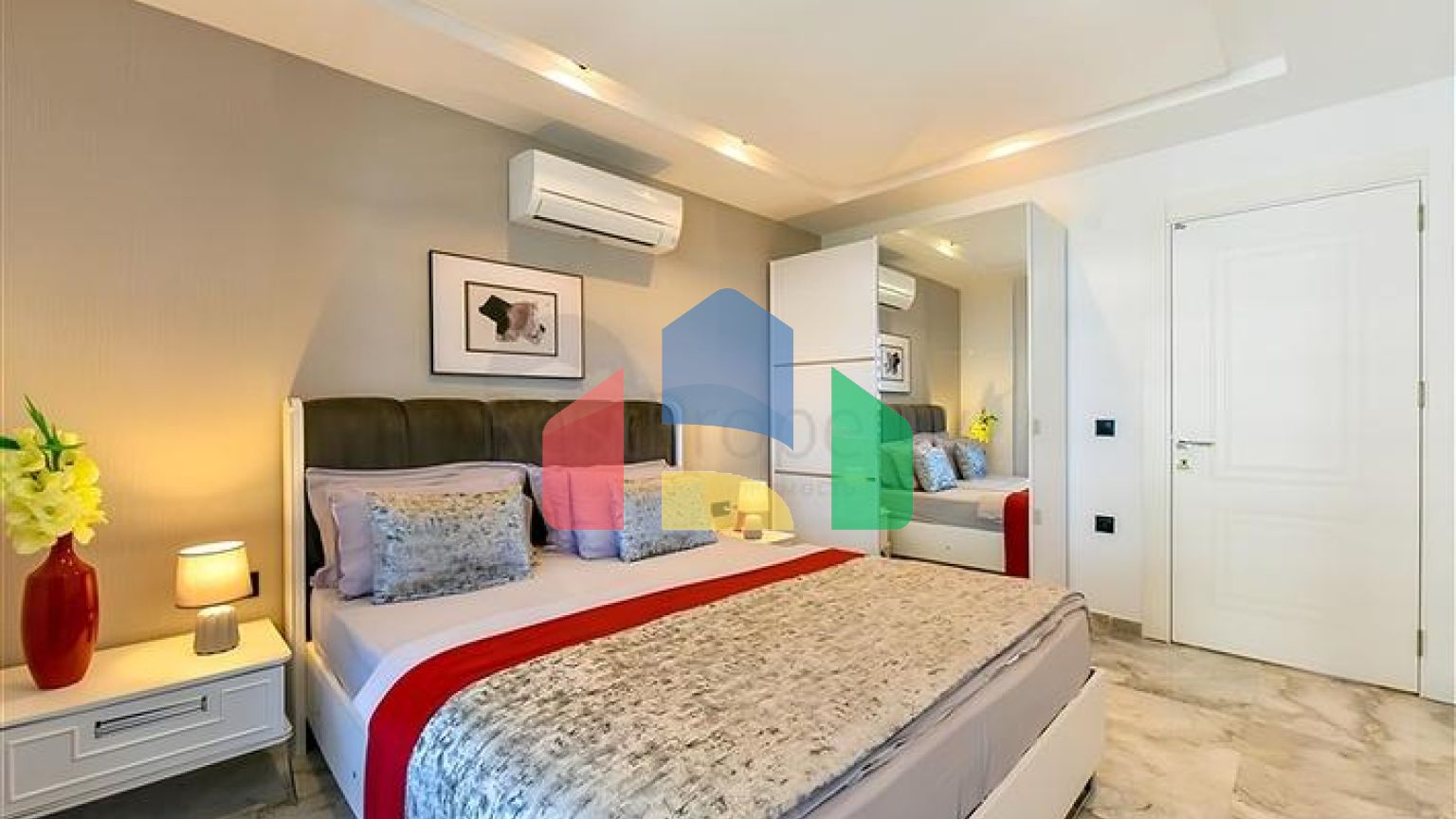 Квартира 1+1 с видом на море в районе Каргыджак