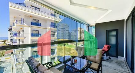 Квартира 1+1 с видом на море в районе Каргыджак