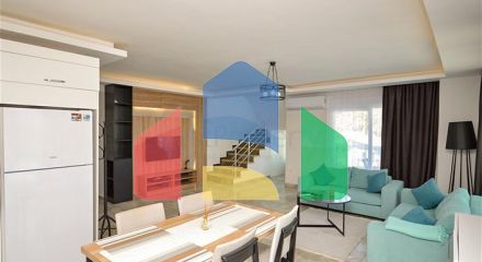 Пентхаус планировкой 2+1 с видом на Средиземное море всего в 400 м до пляжа района Каргыджак