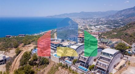 3+1 villa with panoramic view in Kargicak area
