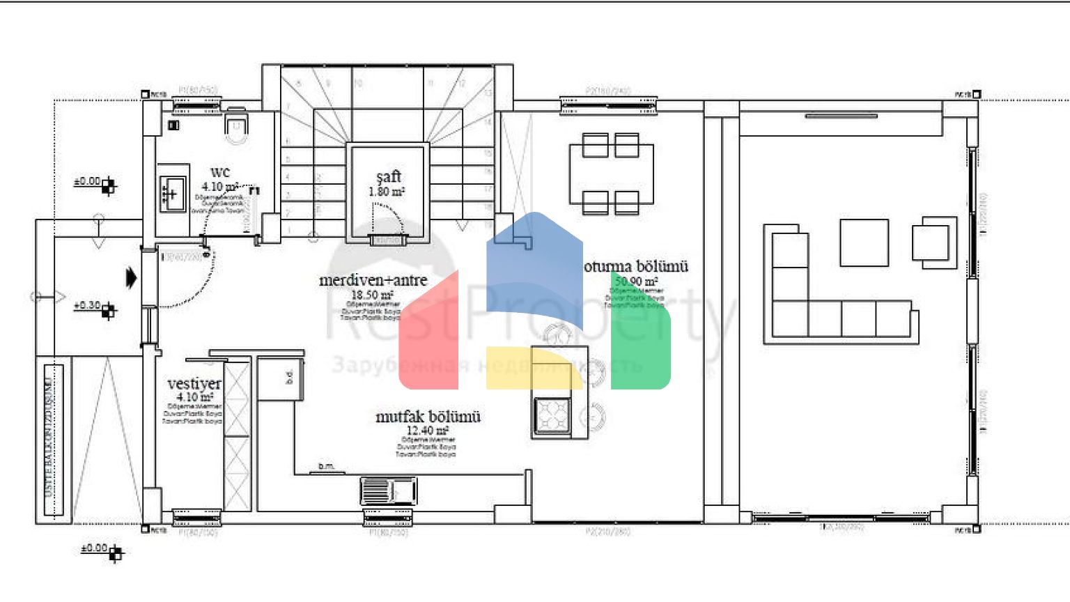 Новый инвестиционный проект с видом на горы в районе Каргыджак