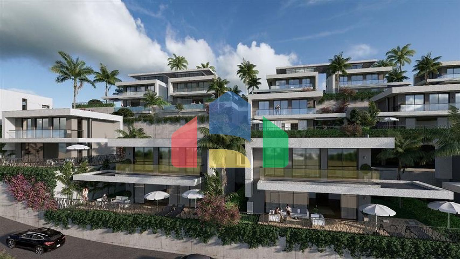 Сучасна вілла з панорамним видом на море в Каргиджаку