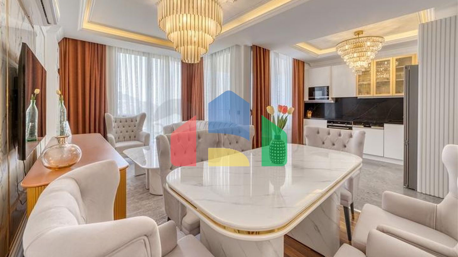 Трёхкомнатный пентхаус с террасой и развитой инфраструктурой в районе Каргыджак