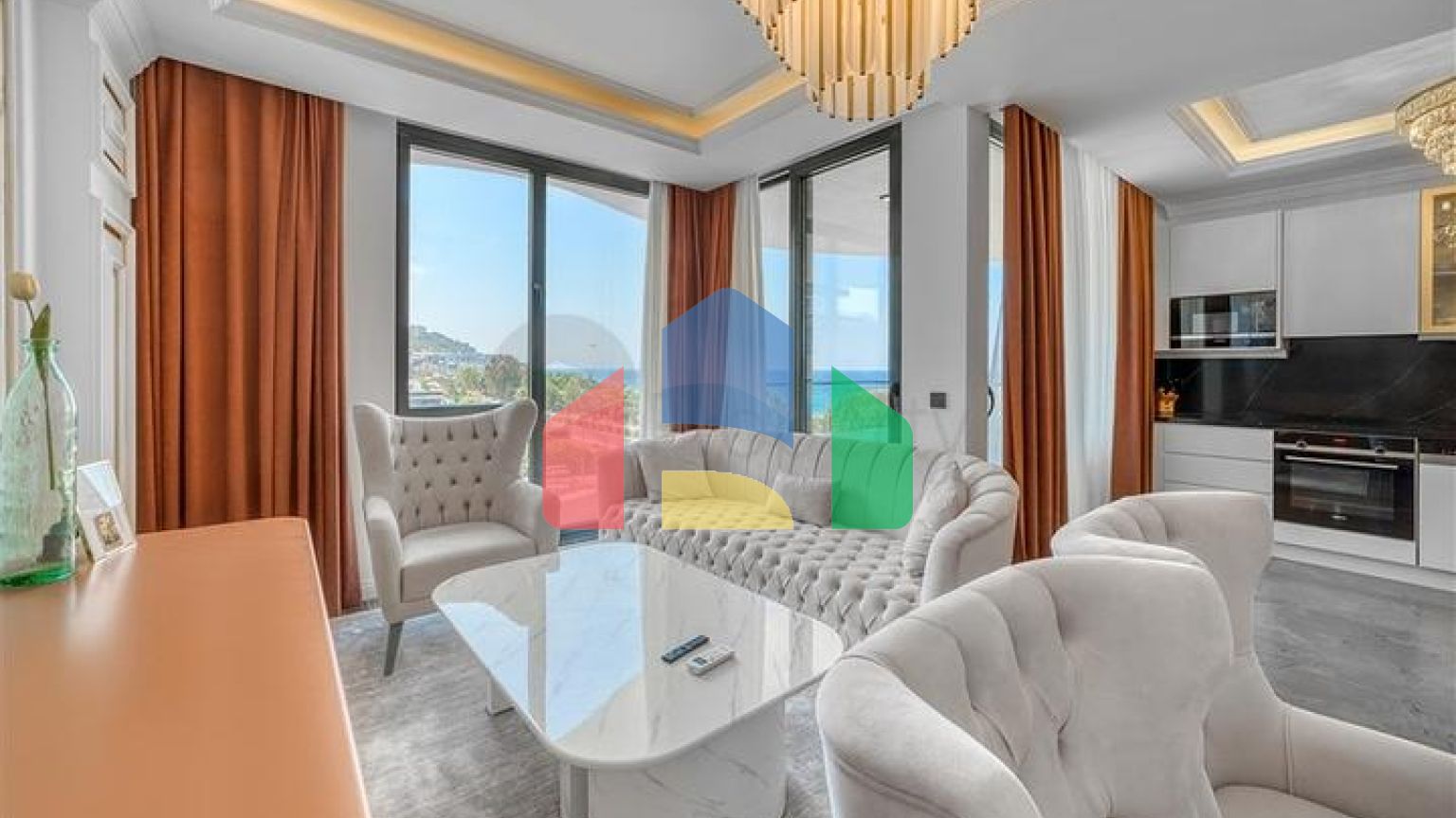 Трёхкомнатный пентхаус с террасой и развитой инфраструктурой в районе Каргыджак