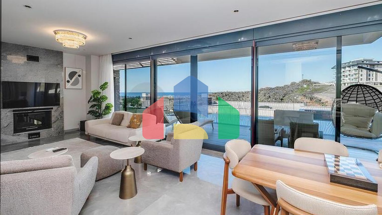 Сучасна вілла 3+1 з терасою і розвиненою інфраструктурою в районі Каргиджак