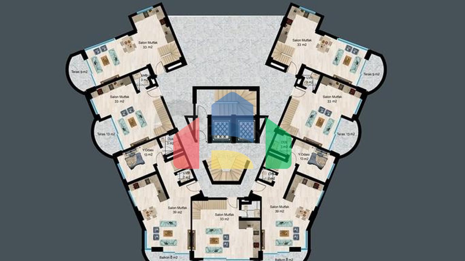 Элитный комплекс на стадии строительства в районе Демирташ