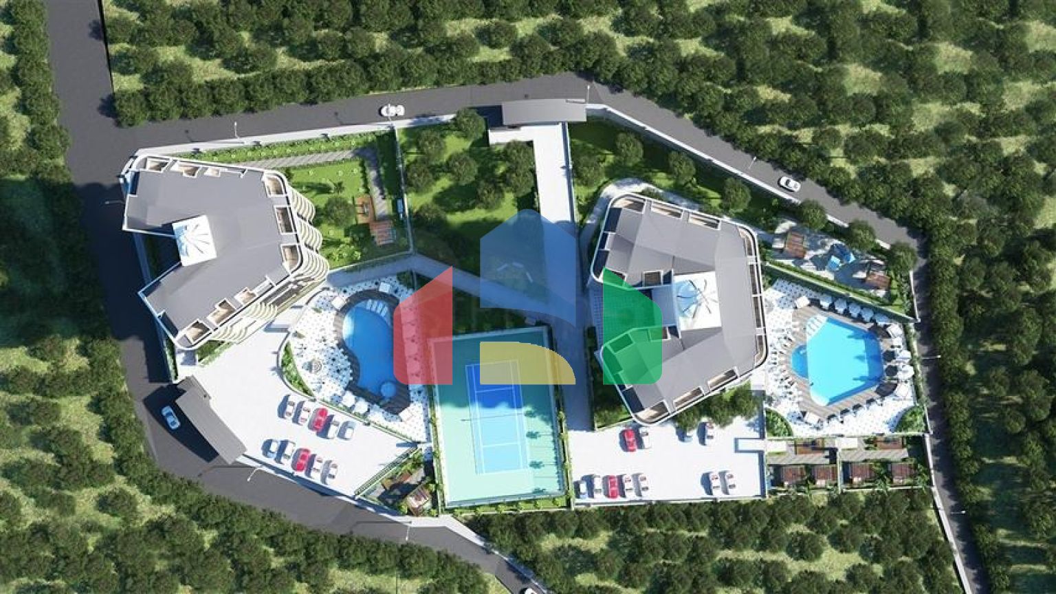 Элитный комплекс на стадии строительства в районе Демирташ