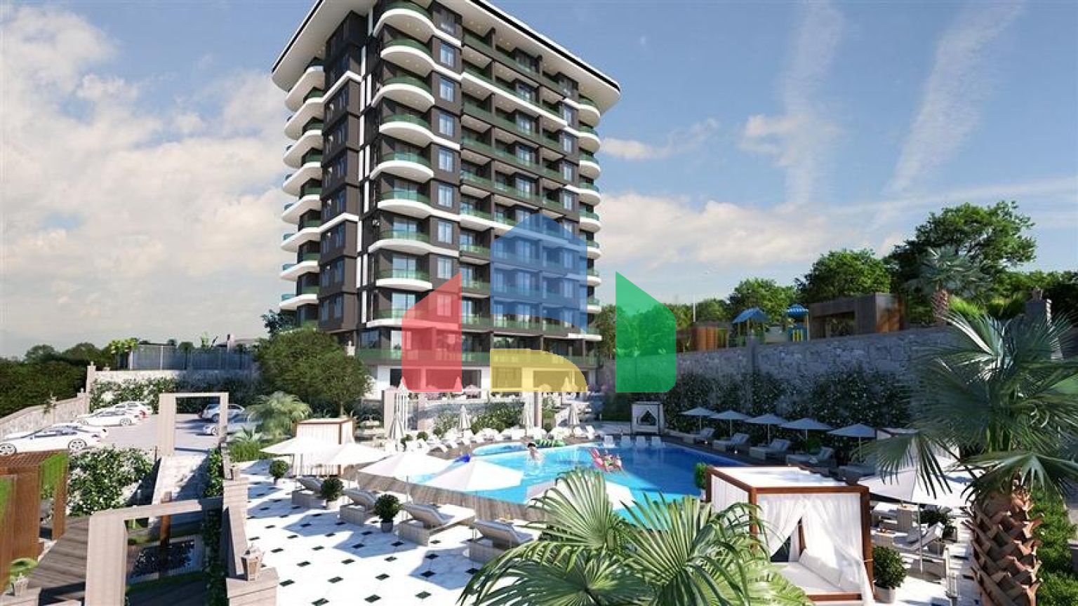 Элитный комплекс на стадии строительства в районе Демирташ