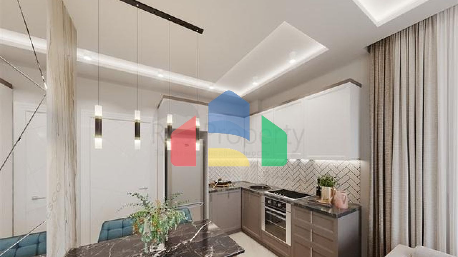 Комплекс с круглогодичной инфраструктурой в зеленом районе Демирташ