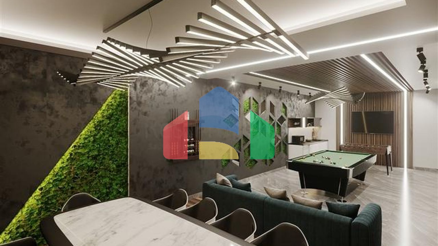 Комплекс с круглогодичной инфраструктурой в зеленом районе Демирташ