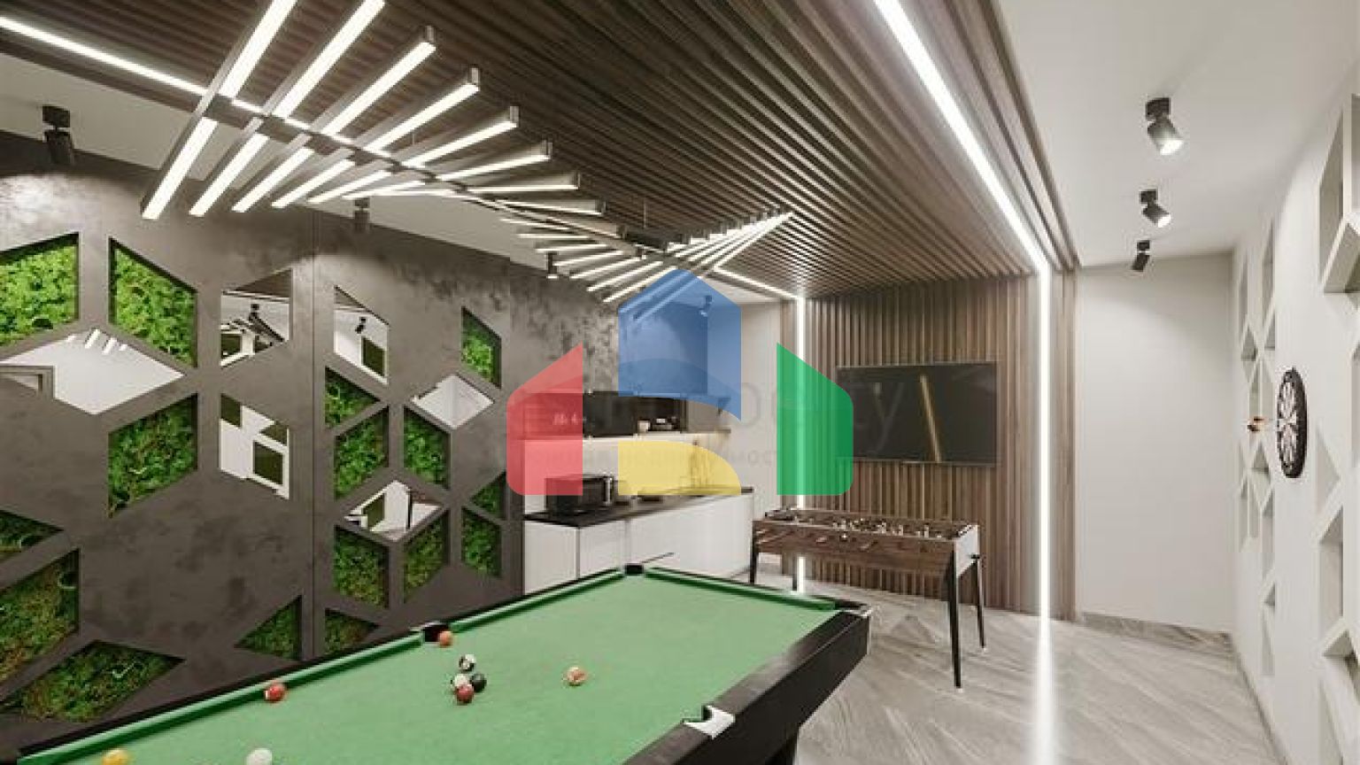 Комплекс с круглогодичной инфраструктурой в зеленом районе Демирташ