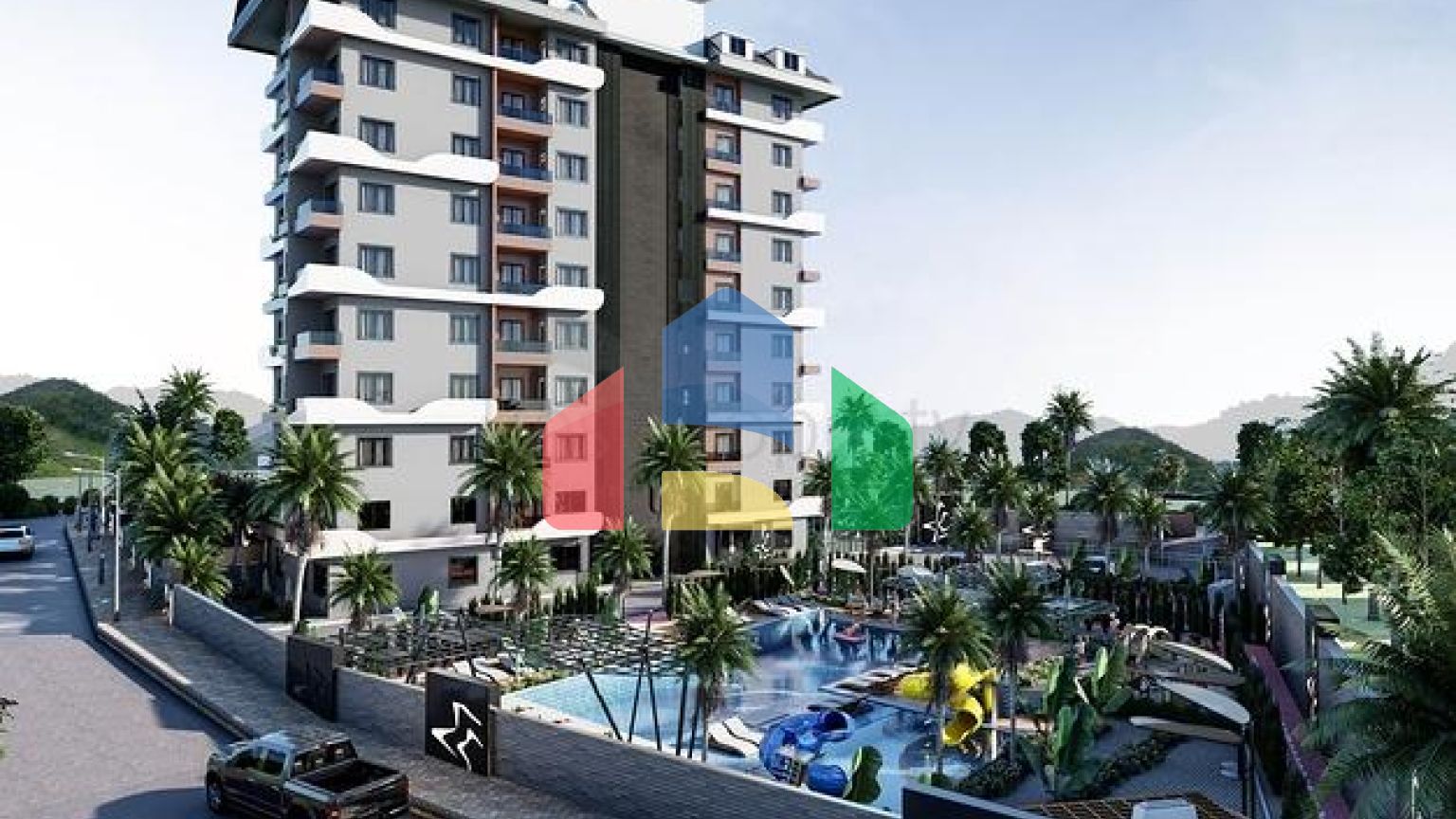 Комплекс с круглогодичной инфраструктурой в зеленом районе Демирташ