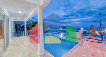 Вилла 5+1 в 800 м от пляжа с панорамными видами на море и горы