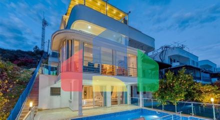 Вилла 5+1 в 800 м от пляжа с панорамными видами на море и горы