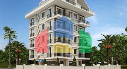 Пентхаус планировкой 2+1 в новом жилом комплексе в районе Демирташ