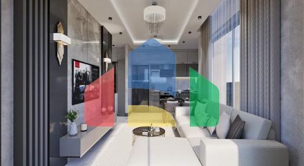 Пентхаус планировкой 2+1 в новом жилом комплексе в районе Демирташ