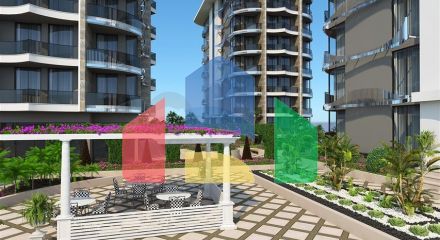1+1 apartment from a well-known developer 200 m from the sea in the Tosmur area