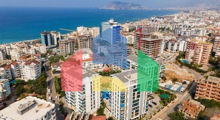 Квартира планировкой 3+1 с видом на море в Тосмуре