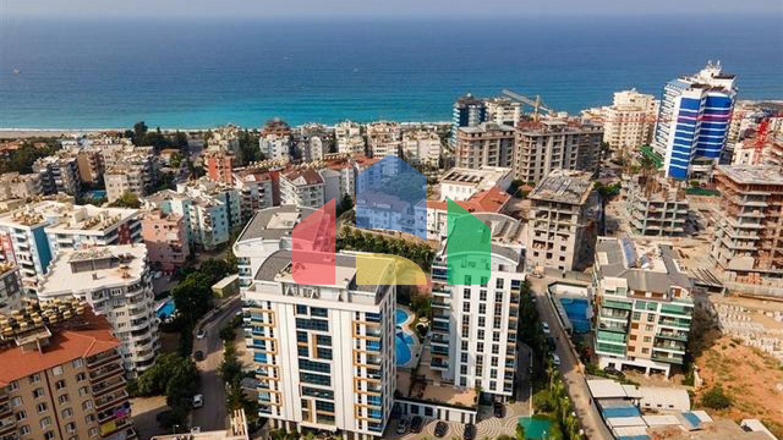 Квартира планировкой 3+1 с видом на море в Тосмуре