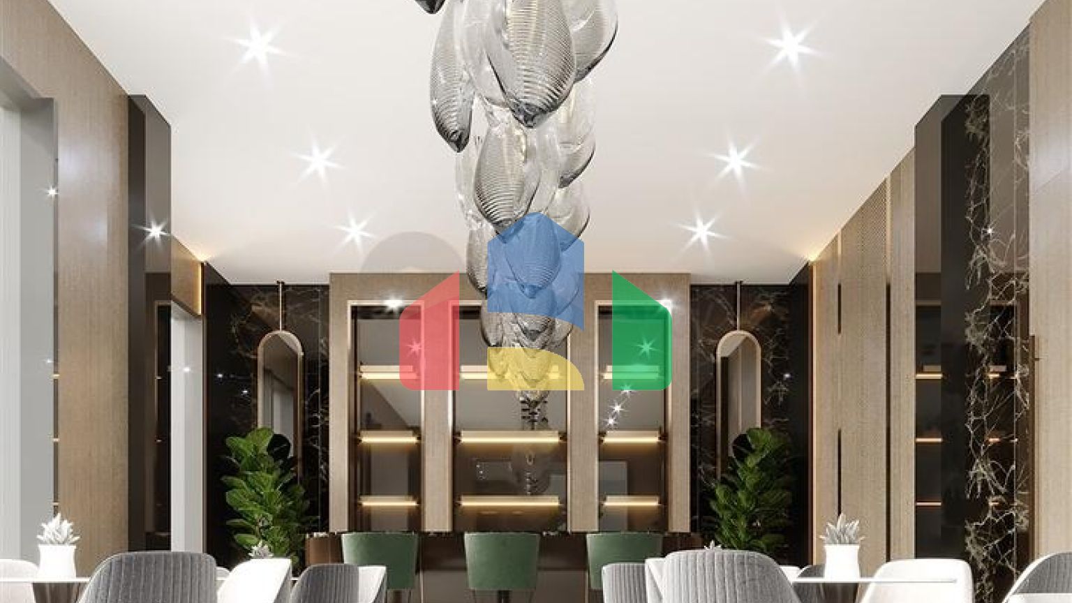 Двухкомнатная квартира в новом комплексе района Тосмур