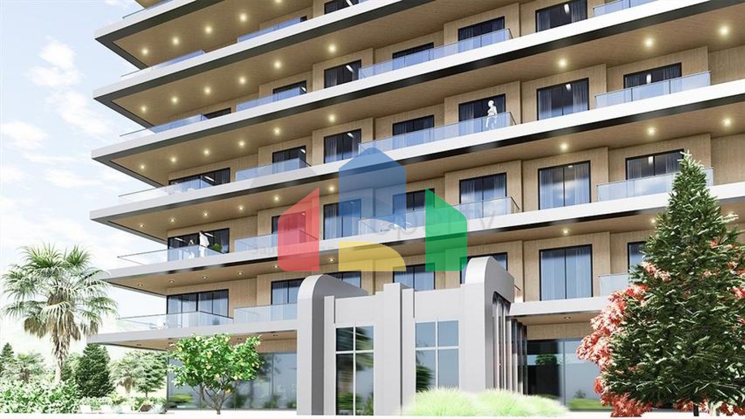 Двухкомнатная квартира в новом комплексе района Тосмур