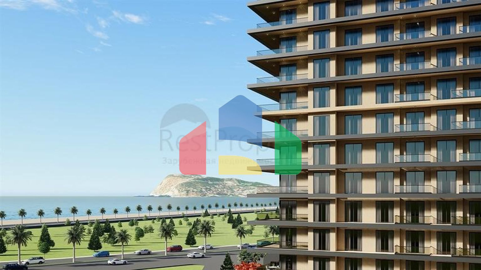 Двухкомнатная квартира в новом комплексе района Тосмур