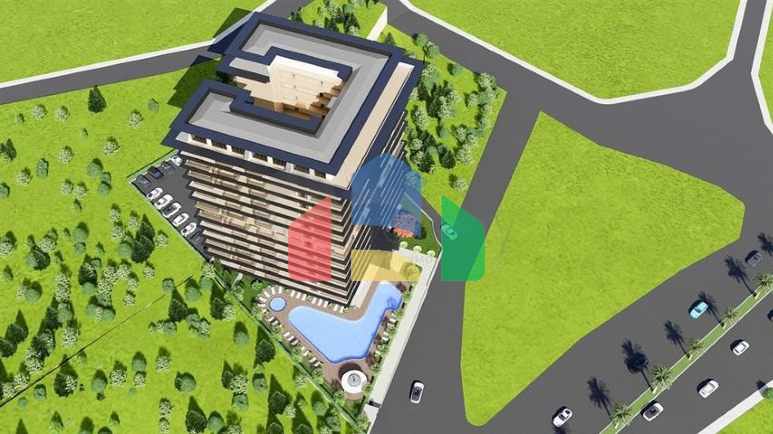 Двухкомнатная квартира в новом комплексе района Тосмур