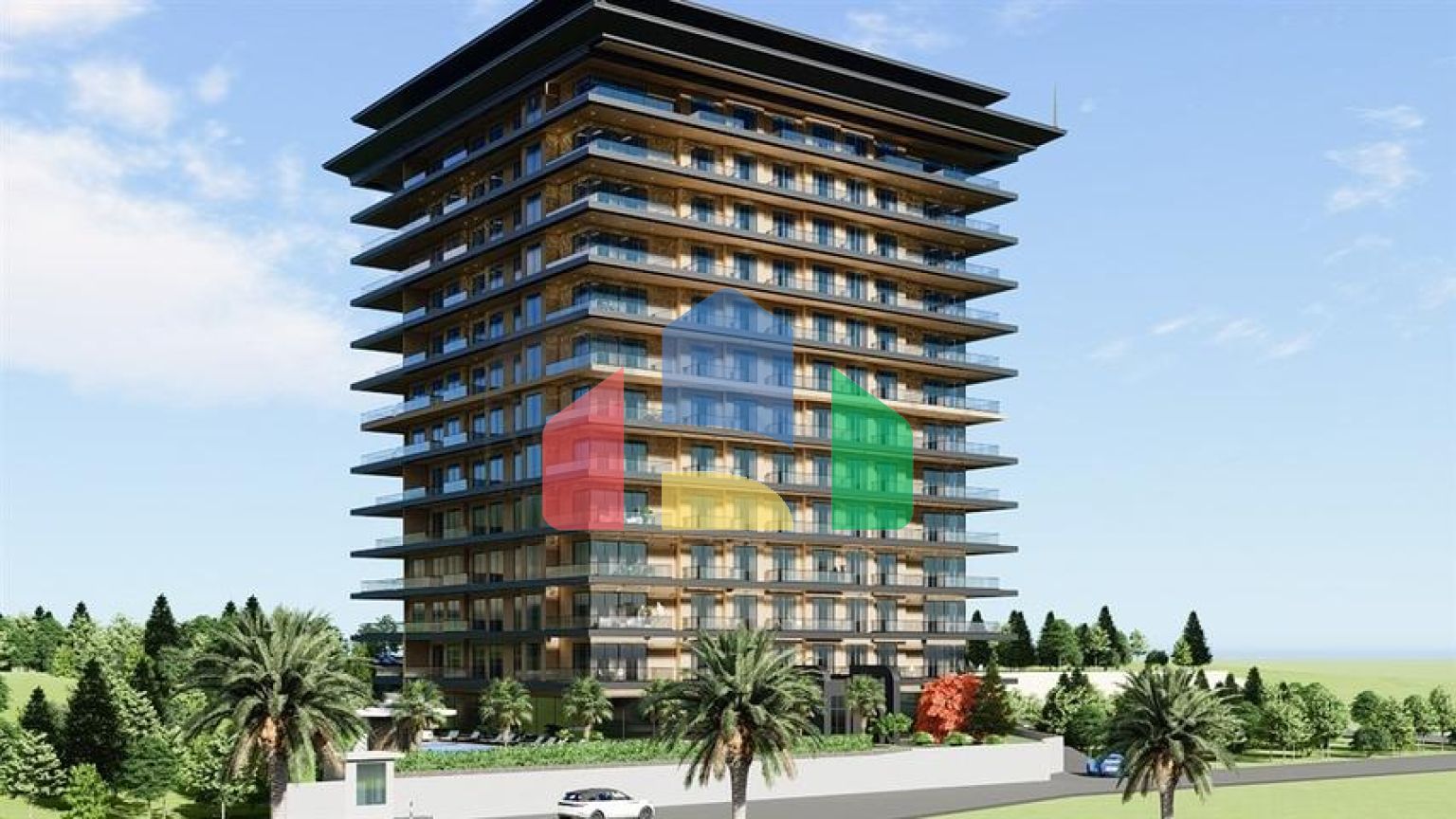 Двухкомнатная квартира в новом комплексе района Тосмур