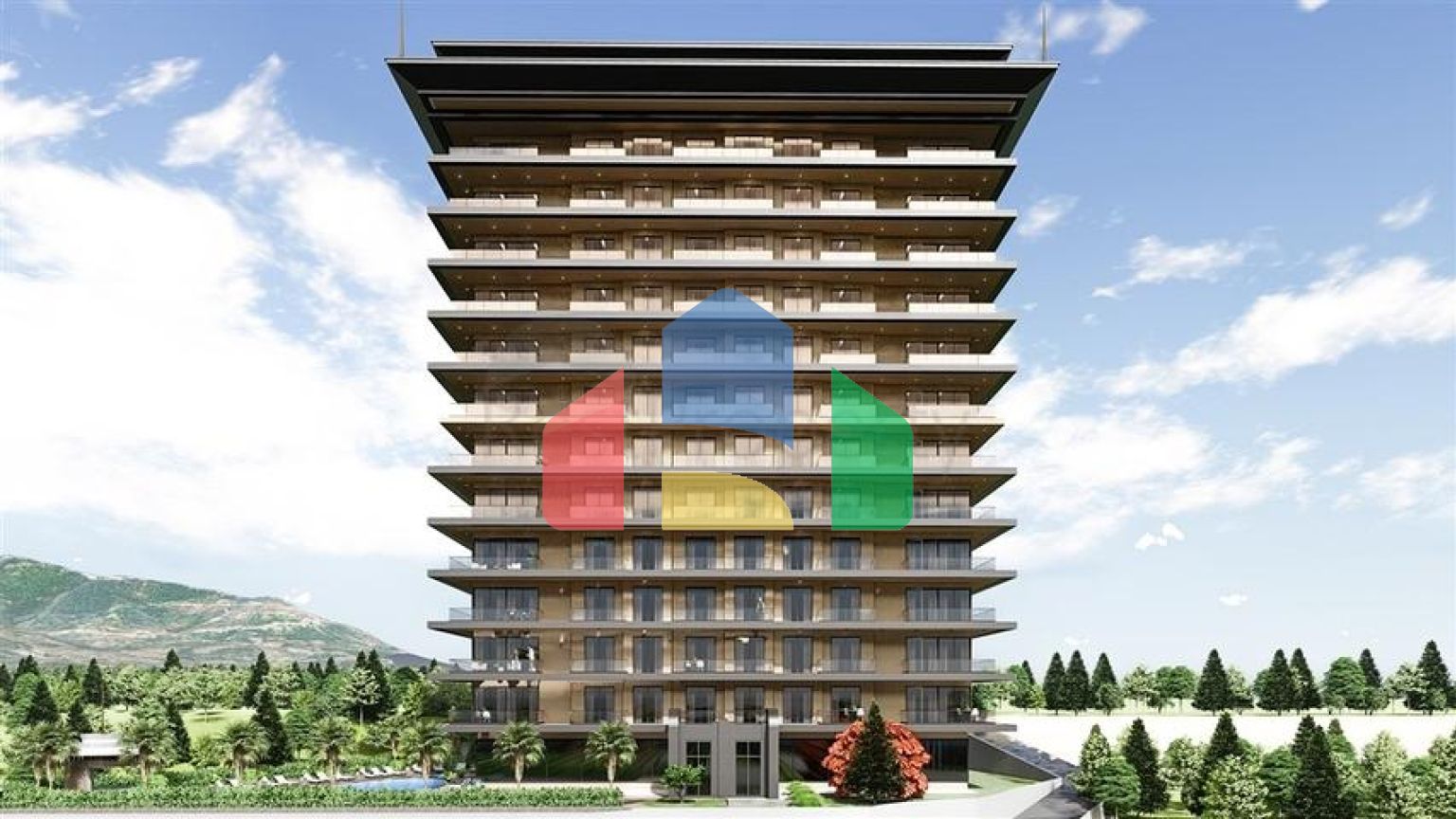 Двухкомнатная квартира в новом комплексе района Тосмур