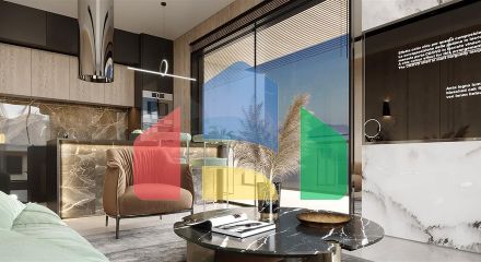 1+1 apartment in a luxury complex under construction