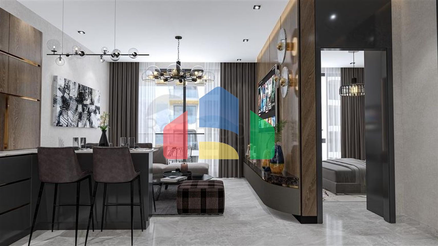 Новый проект класса люкс с крытым паркингом в районе Тосмур