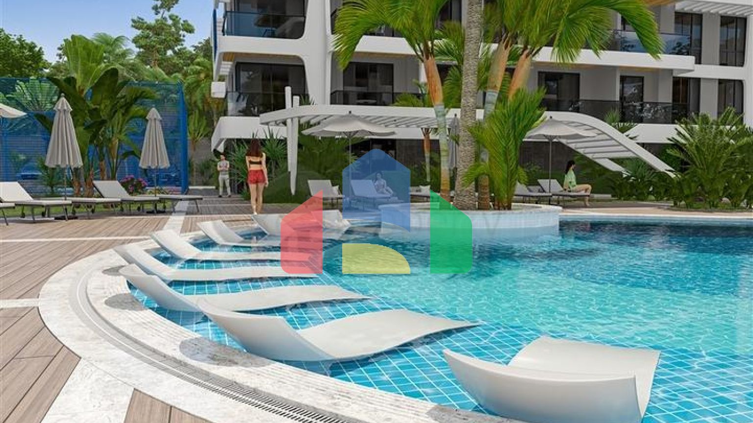 Новый проект класса люкс с крытым паркингом в районе Тосмур