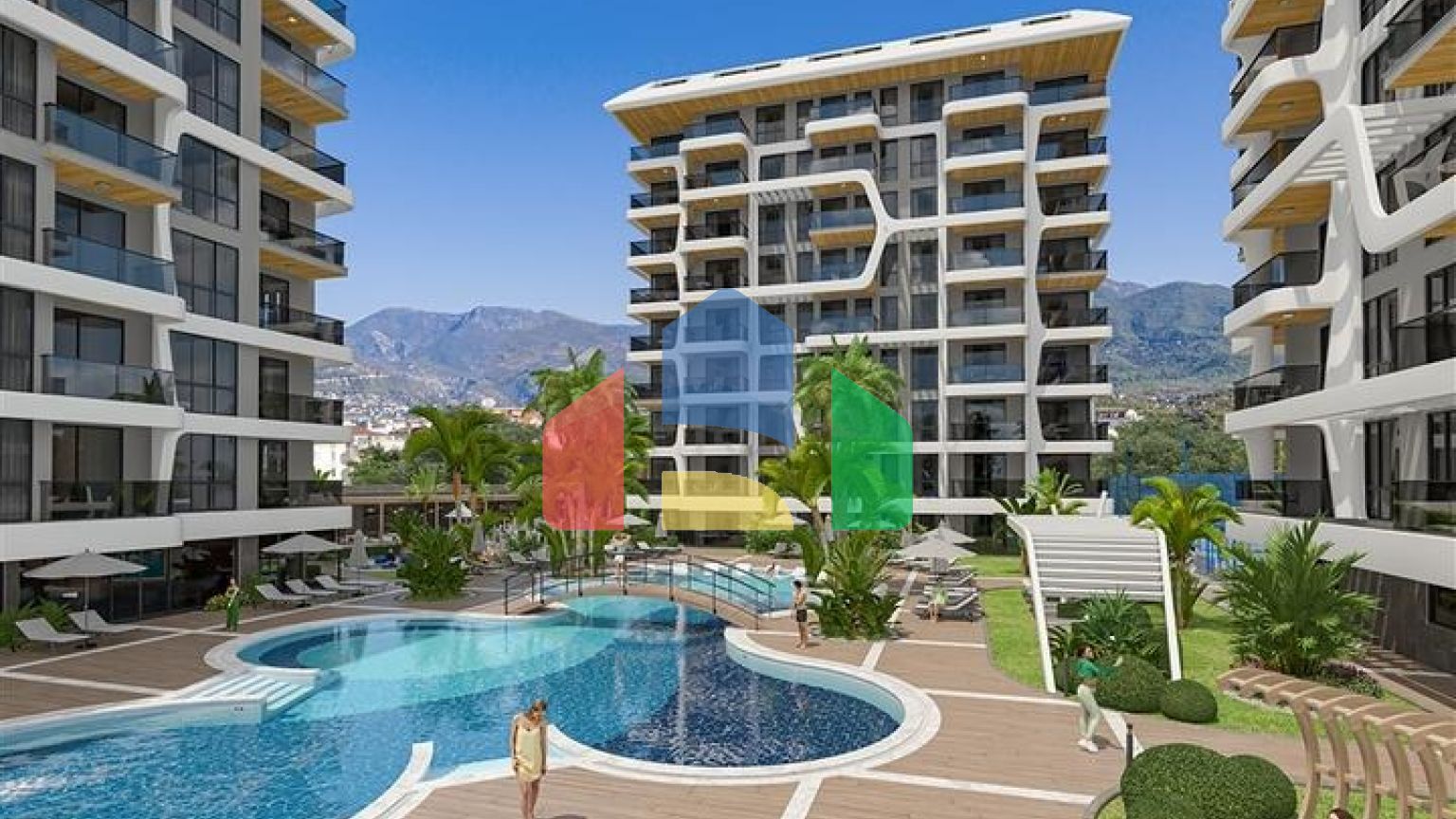 Новый проект класса люкс с крытым паркингом в районе Тосмур